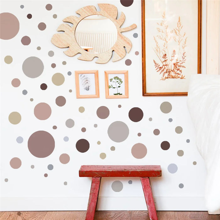 6Pcs / Set Polka Dot Pattern Decorative Wall Stickers Self Adhesive Removable PVC Decals - Style A - 4