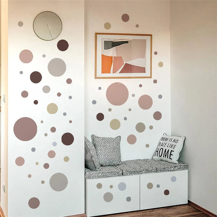 6Pcs / Set Polka Dot Pattern Decorative Wall Stickers Self Adhesive Removable PVC Decals - Style A - 5
