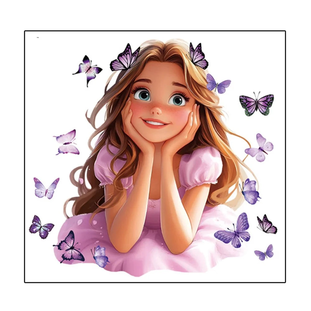90 x 30cm Cartoon Girl Pattern Decorative Wall Sticker PVC Self Adhesive Removable Decal for Kids Room - BM7531-NL - 1