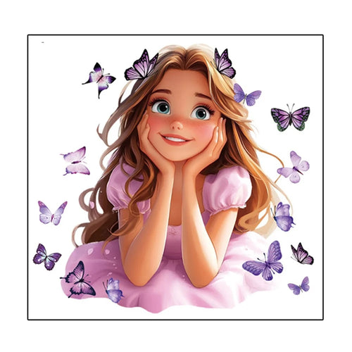 90 x 30cm Cartoon Girl Pattern Decorative Wall Sticker PVC Self Adhesive Removable Decal for Kids Room - BM7531-NL - 1