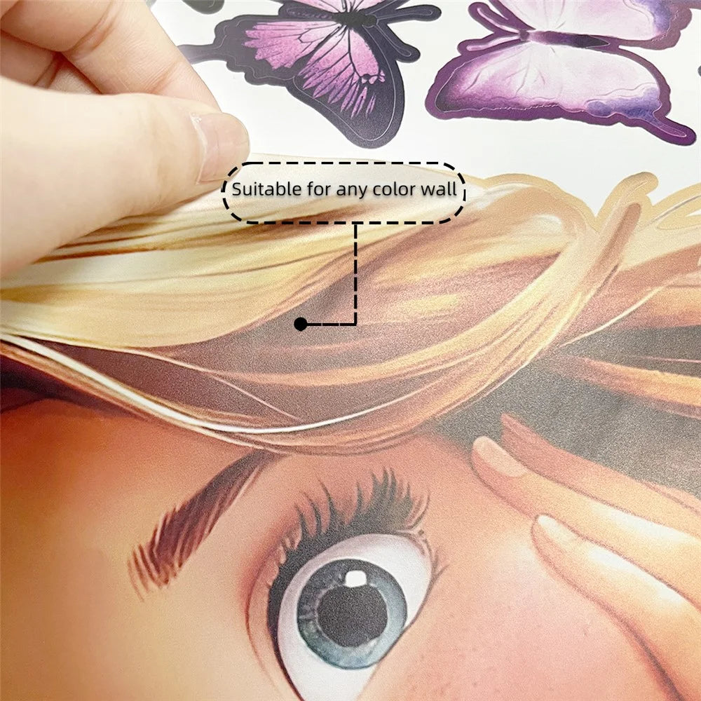 90 x 30cm Cartoon Girl Pattern Decorative Wall Sticker PVC Self Adhesive Removable Decal for Kids Room - BM7531-NL - 4