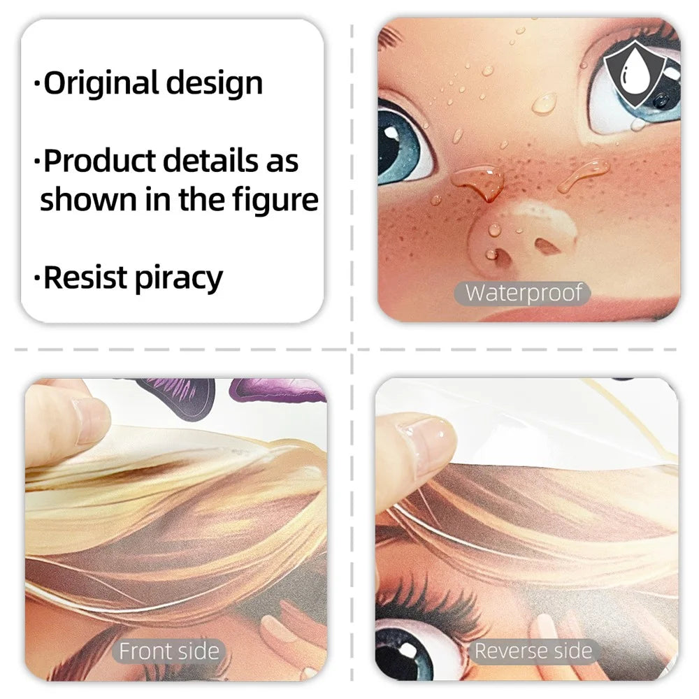 90 x 30cm Cartoon Girl Pattern Decorative Wall Sticker PVC Self Adhesive Removable Decal for Kids Room - BM7531-NL - 5
