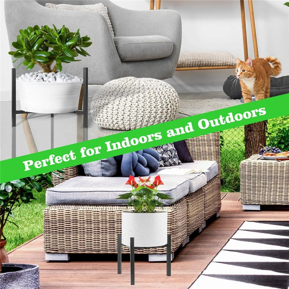 Indoor Adjustable Plant Stand Metal Modern Heavy Duty Stable Flower Pot Holder - 2