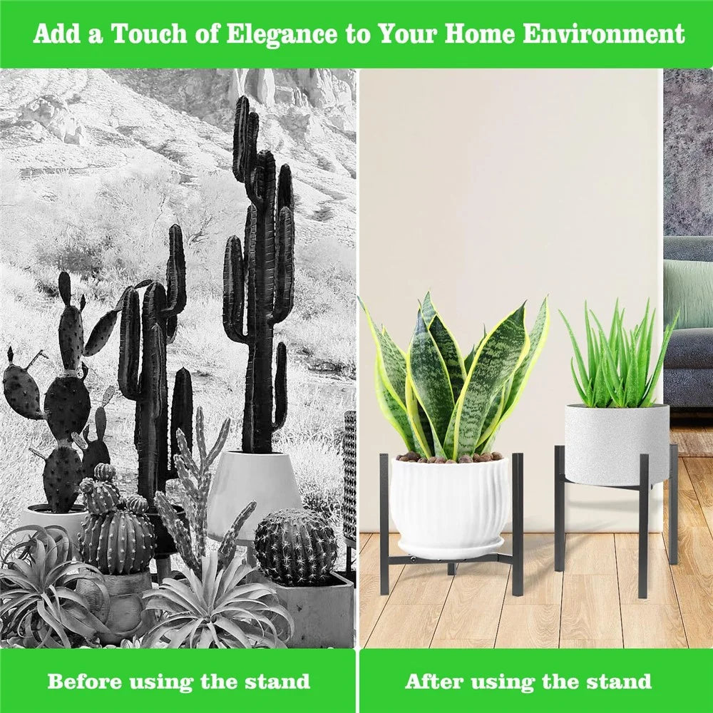 Indoor Adjustable Plant Stand Metal Modern Heavy Duty Stable Flower Pot Holder - 5