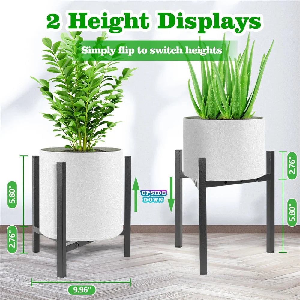 Indoor Adjustable Plant Stand Metal Modern Heavy Duty Stable Flower Pot Holder - 6