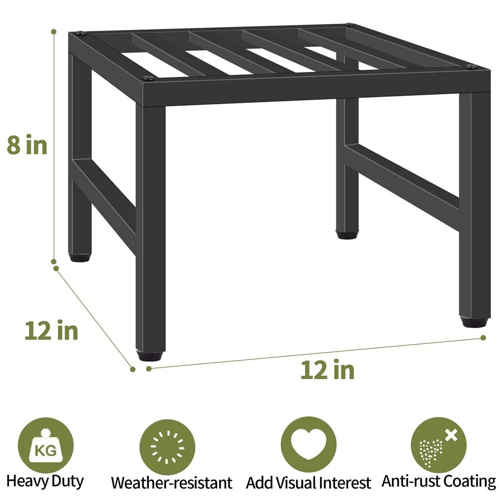 Metal Plant Stand Indoor Outdoor Display Rack Flower Pot Holder for Garden Living Room Balcony - 6