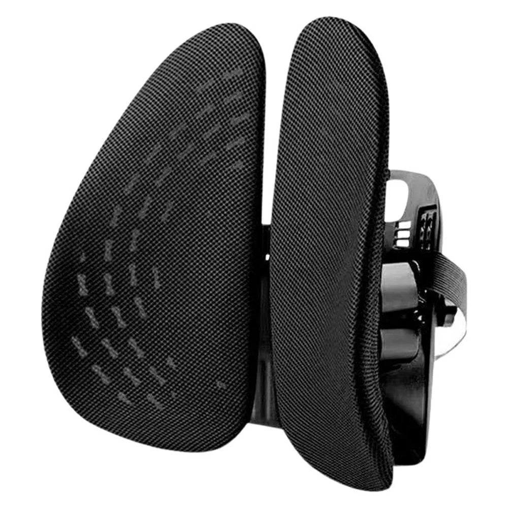 Ergonomic Office Chair Lumbar Support Cushion Waist Back Pain Relief Adjustable Waist Cushion - Black - 1