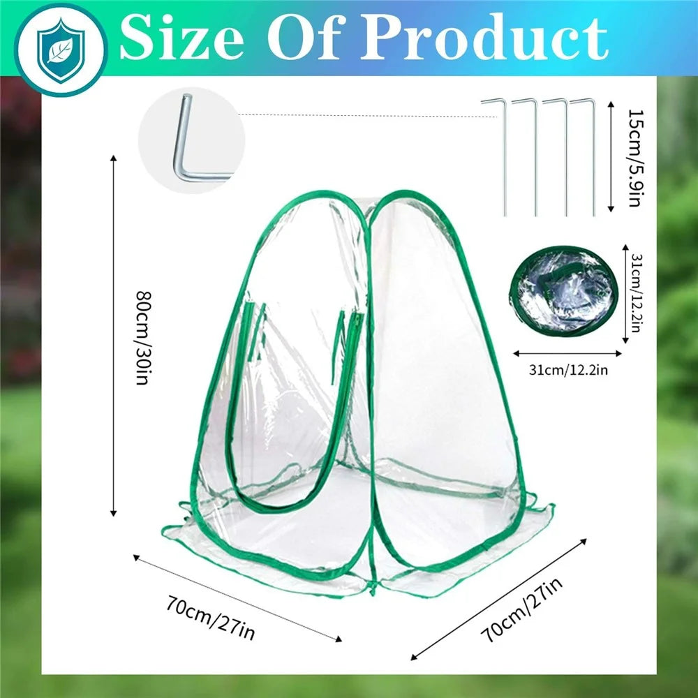 Foldable Portable Mini Greenhouse for Succulents and Flowers Home Garden Balcony Patio Warm Cover with Roll-Up Window - 6
