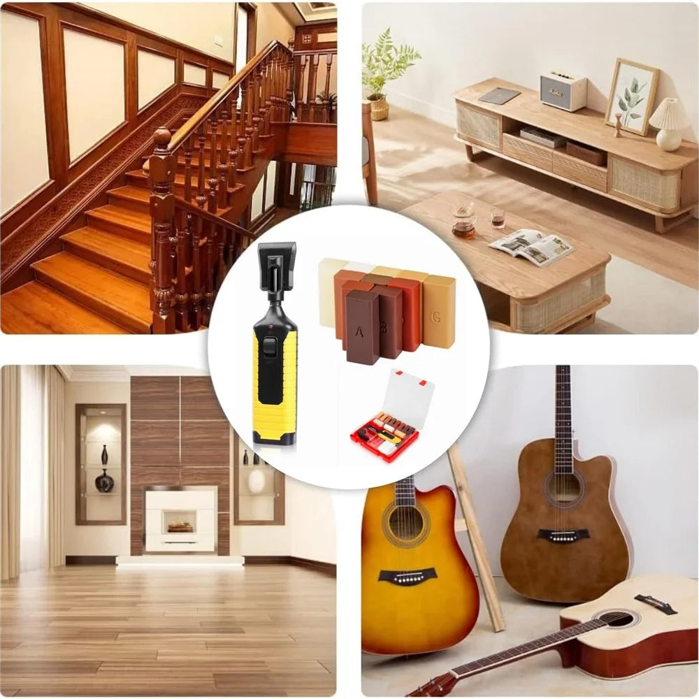 Wood Floor Repair Kit Furniture Restoration Set Hardwood Flooring Touch Up Tools for Scratch  /  Dent  /  Crack Fixing - 3