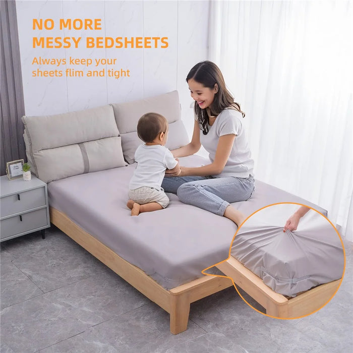4Pcs Bed Sheet Fasteners Universal Anti Slip Clip Holders Invisible Pinless for Bedding / Mattress Cover - White - 3