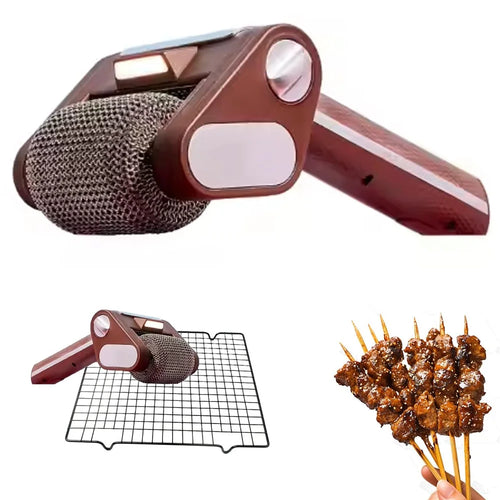 350 RPM Rotation Stainless Steel Roller Grill Brush for BBQ Brushless Rotating Cleaning Tool with LED Light - 1