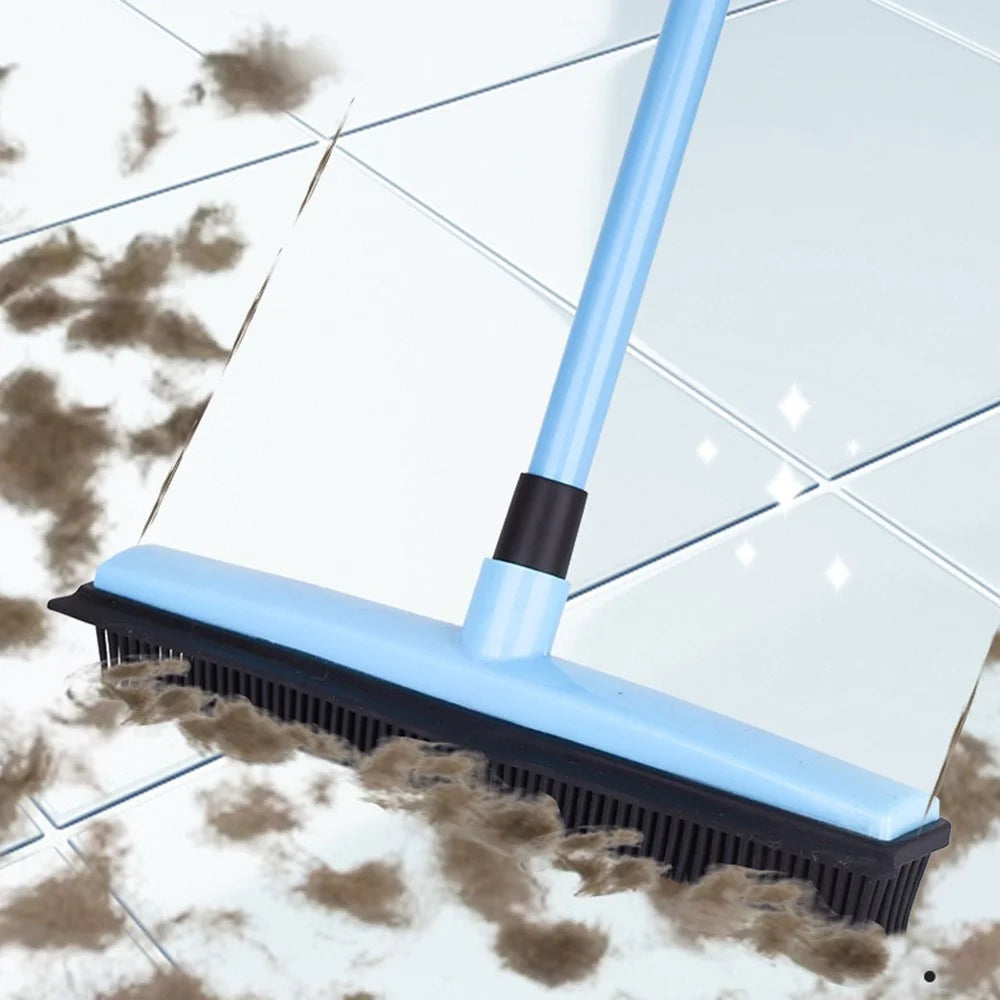 Silicone Head Pet Hair Removal Broom for Carpet Multifunction Floor Brush with Telescopic Handle - 2