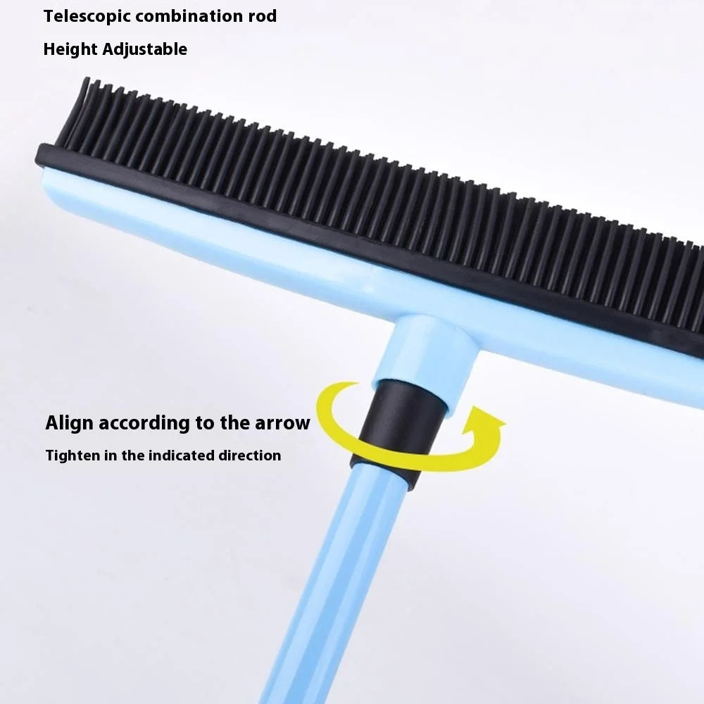 Silicone Head Pet Hair Removal Broom for Carpet Multifunction Floor Brush with Telescopic Handle - 3