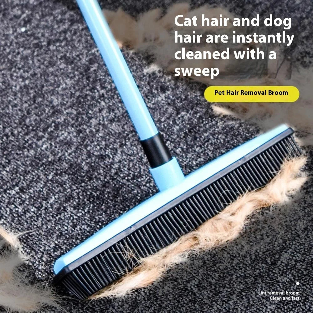 Silicone Head Pet Hair Removal Broom for Carpet Multifunction Floor Brush with Telescopic Handle - 4