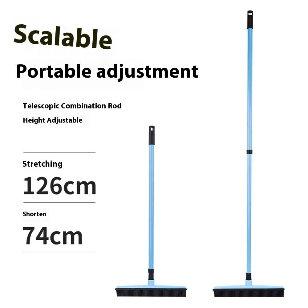 Silicone Head Pet Hair Removal Broom for Carpet Multifunction Floor Brush with Telescopic Handle - 6