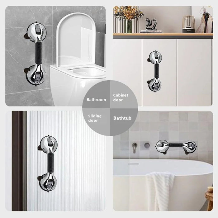 Bathroom Children Elderly Safety Handle Suction Cup Grab Bar for Bathtub Wall Glass Door - 6