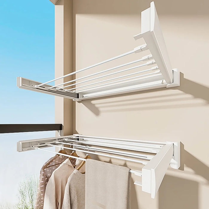 Foldable Clothes Drying Rack Space Saving ABS Carbon Steel Balcony Indoor Laundry Hanger, 70cm Length - 4