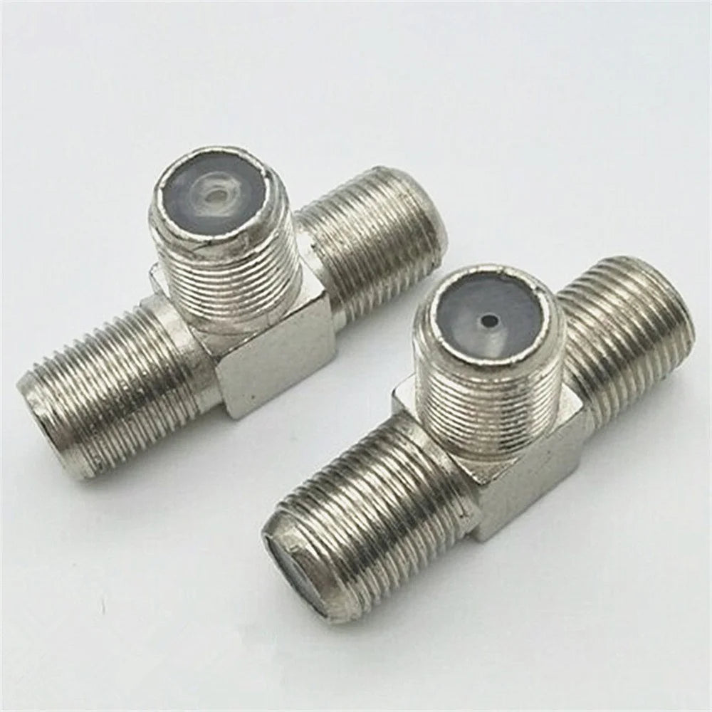 F Type Female 1-to-2 Splitter Imperial Connector for TV Satellite Coaxial Cable - 3