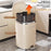 15L Electroplated Dual Layer Waste Bin Plastic Foot Pedal Trash Can with Lid for Kitchen Living Room, Size S - Black - 6