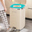 20L Electroplated Dual Layer Waste Bin Plastic Foot Pedal Trash Can with Lid for Kitchen Living Room, Size L - Cream White - 2