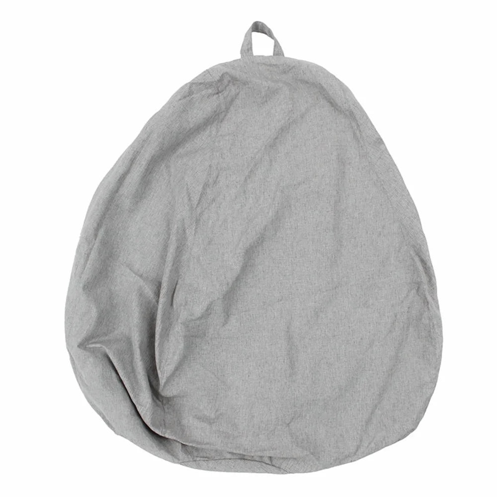 100x120CM Beanbag Sofa Cover Couch Living Room Sofa Slipcover Chair Cloth Lounger Seat Tatami Bean Bag - Light Grey - 2
