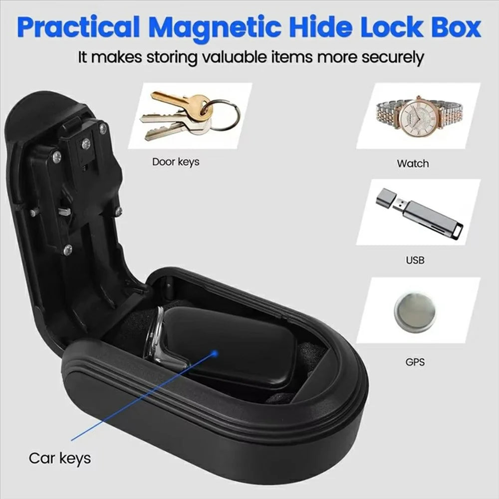 Key Storage Box with Password Lock for Home Office Construction Site Wall Mounted Plastic Security Key Keeper - Black - 2