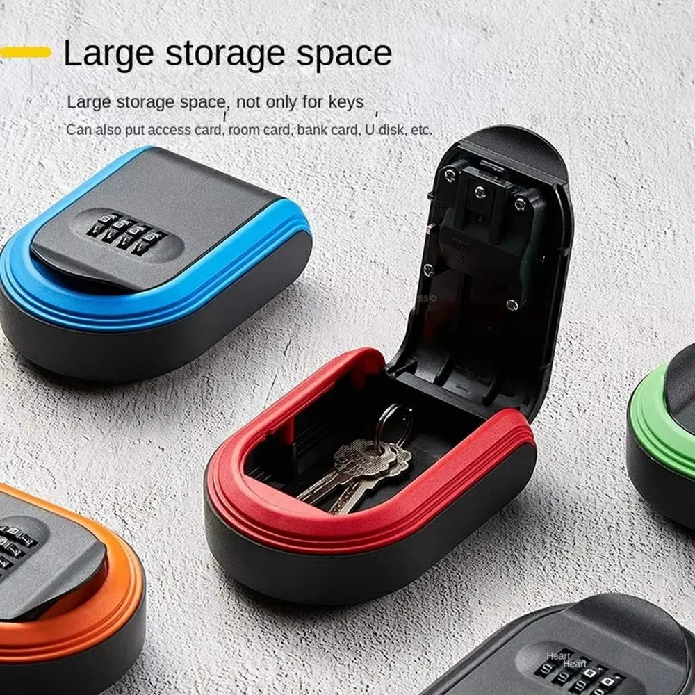 Key Storage Box with Password Lock for Home Office Construction Site Wall Mounted Plastic Security Key Keeper - Black - 6