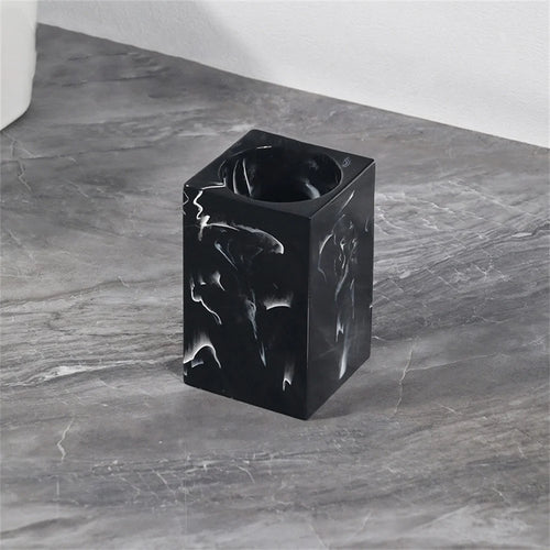Nordic Style Toothbrush Holder Bathroom Hotel Toiletries Electric Toothbrush Comb Resin Organizer - Ink Black - 1