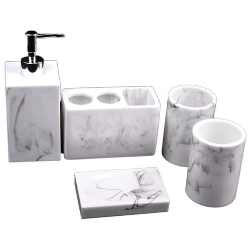 5Pcs / Set Creative Resin Bathroom Accessories Luxury Hotel Toiletries Nordic Style Washstand Organizer - 1