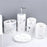 Nordic Marble Pattern 5-Piece Bathroom Accessories Set Resin Toiletries Kit Luxury Washroom Decor - Ink Black - 6