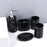 Nordic Marble Pattern 5-Piece Bathroom Accessories Set Resin Toiletries Kit Luxury Washroom Decor - Ink Black - 7