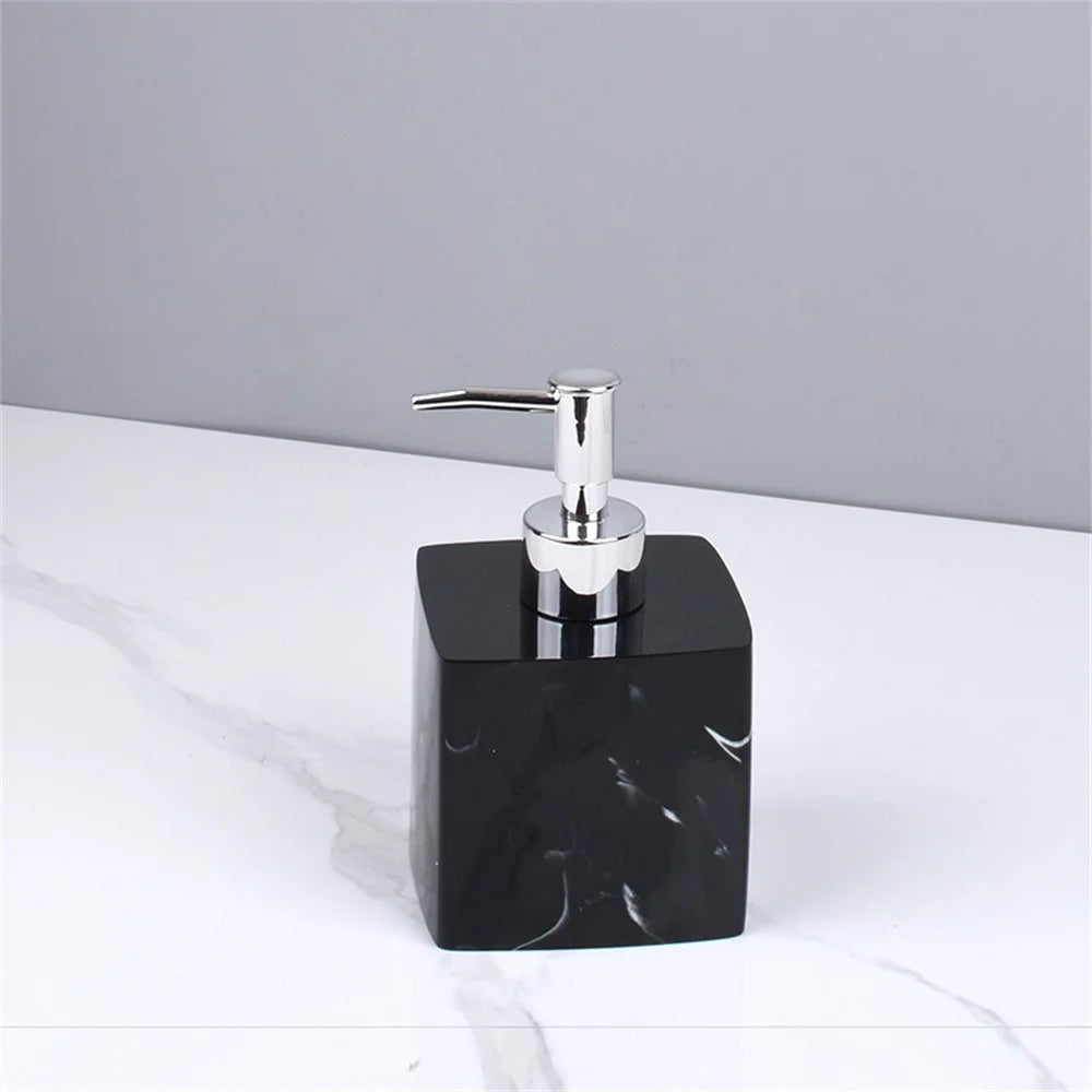 400ml Hotel Bathroom Dispenser For Shampoo Body Wash Hand Soap Resin Pump Bottle - Ink Black - 2