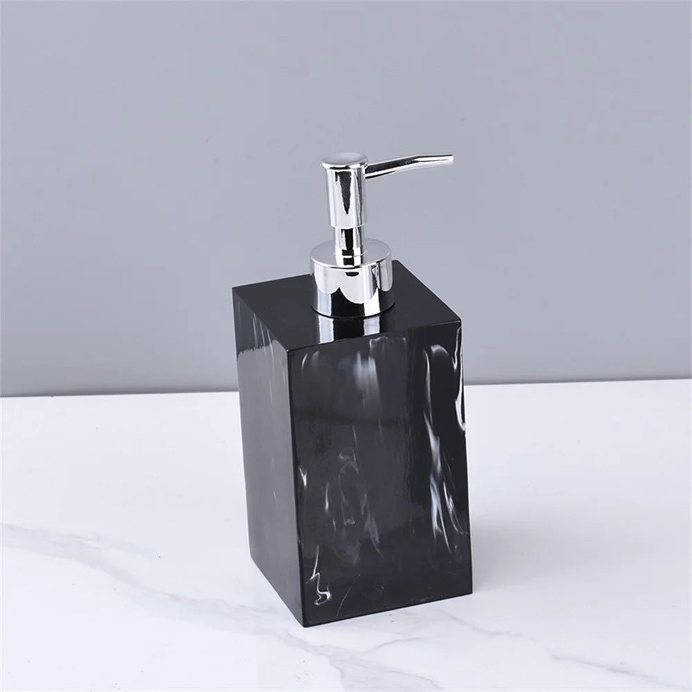 Nordic Style Resin Soap Dispenser 500ml Refillable Pump Bottle For Hand Wash Shampoo Body Wash - Black - 2