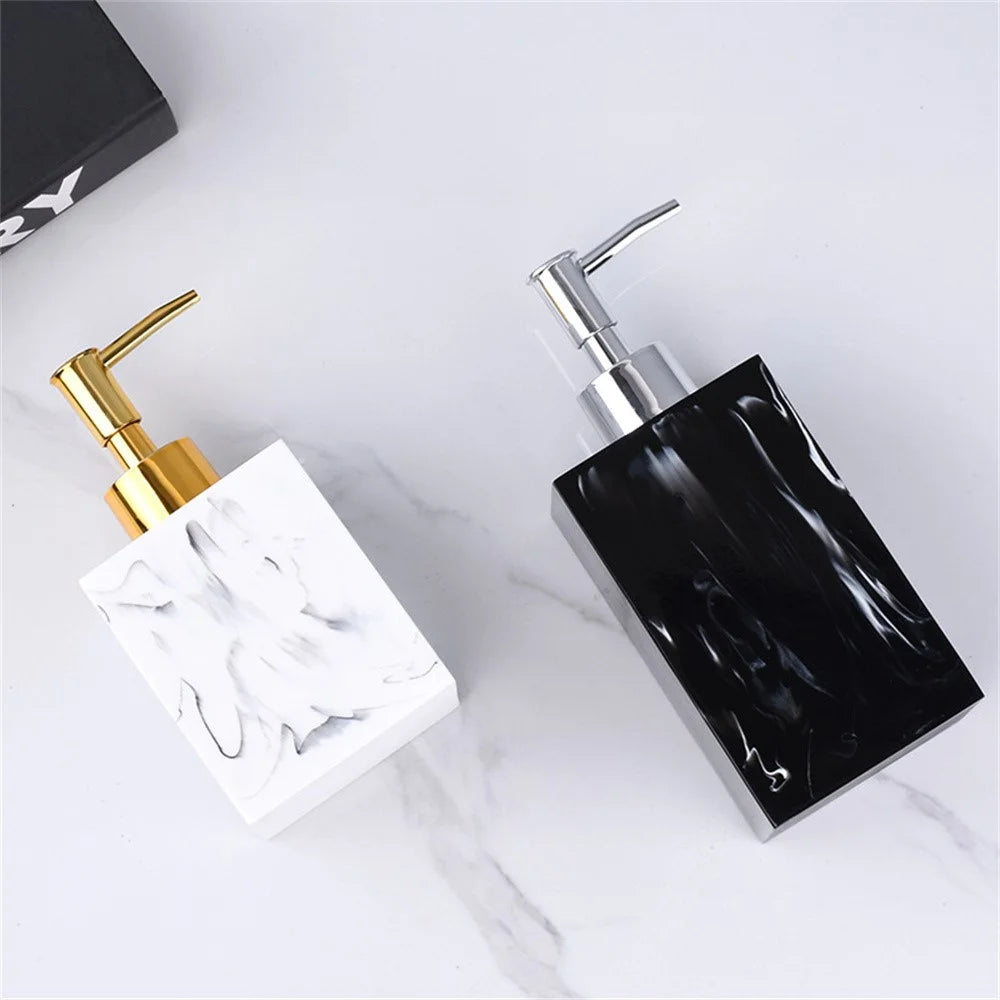 Nordic Style Resin Soap Dispenser 500ml Refillable Pump Bottle For Hand Wash Shampoo Body Wash - Black - 3