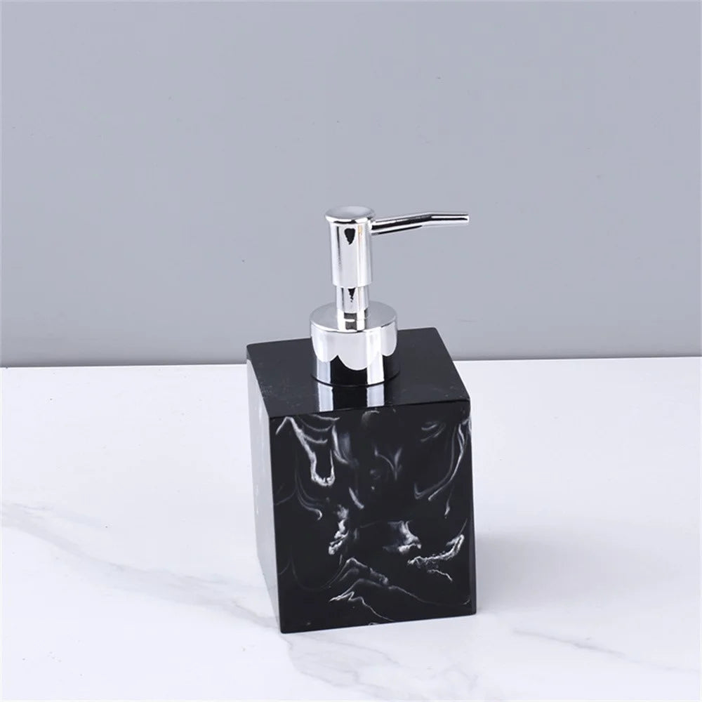 Nordic Style Resin Soap Dispenser 280ml Refillable Pump Bottle For Hand Wash Shampoo Body Wash - Black - 2