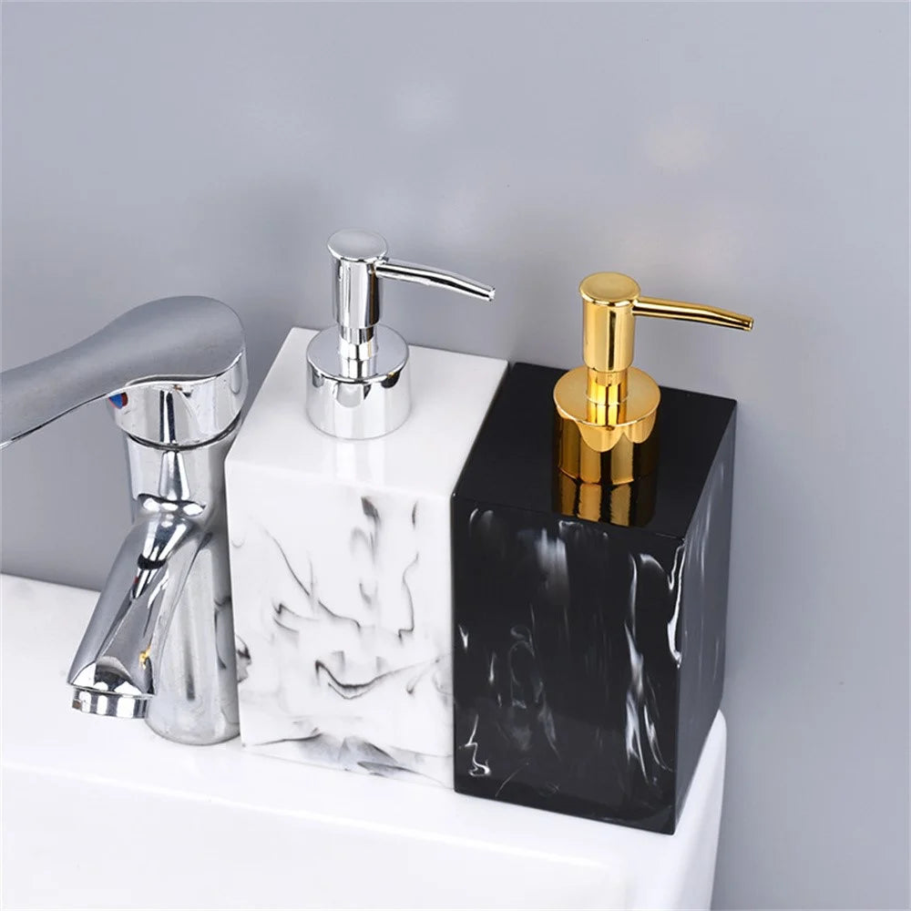 Nordic Style Resin Soap Dispenser 280ml Refillable Pump Bottle For Hand Wash Shampoo Body Wash - Black - 3