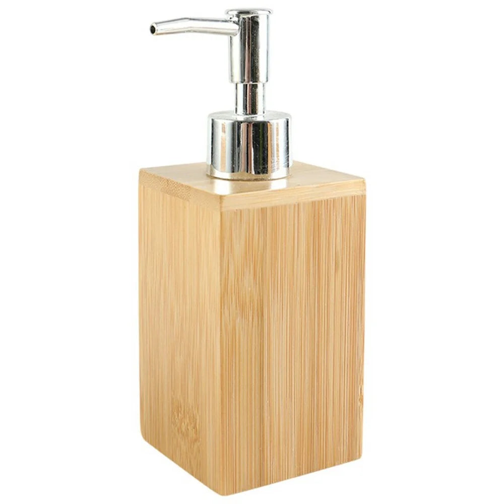 160ml Bamboo Dispenser Bottle for Soap Shampoo Lotion Shower Gel Bathroom Refillable Pump Bottle - 1