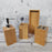 Bamboo Bathroom Accessories Set Toothbrush Holder Mouthwash Cup Lotion Dispenser Bottle with Base - 2