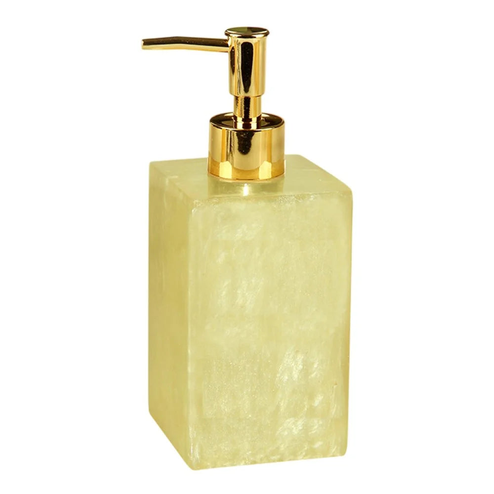 500ml Reusable Dispenser Bottle Hand Soap Shampoo Body Wash Lotion Detergent Refillable Resin Pump Container - Pearl Yellow - 1