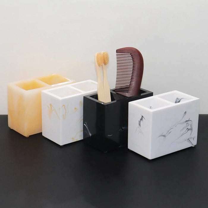 Nordic Style Toothbrush Holder Electric Toothbrush Stand Multifunctional Resin Comb Storage Rack - White Imitation - 5