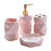 4Pcs / Set Ceramic Bathroom Accessories Nordic Style Lotion Dispenser Bottle Toothbrush Holder Soap Dish Mouthwash Cup - Pink - 1