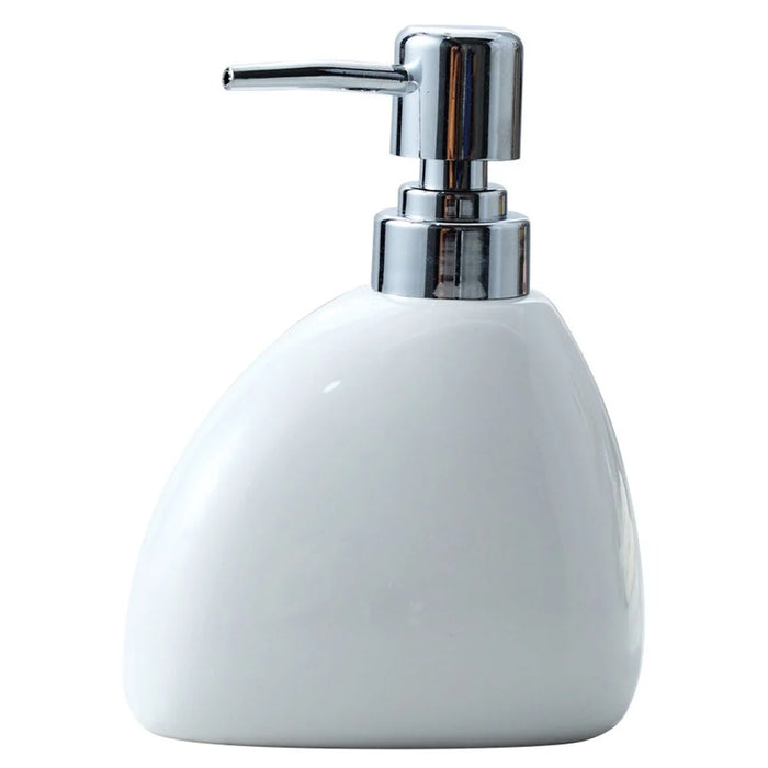450ml Hotel Bathroom Ceramic Refillable Dispenser Bottle Hand Soap Shampoo Shower Gel Lotion Pump Bottle - White - 2