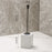 Nordic Ceramic Base No Dead Angle Toilet Brush Long Handle Bathroom Cleaner - Square / White - 2