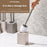 Nordic Ceramic Base No Dead Angle Toilet Brush Long Handle Bathroom Cleaner - Square / White - 5