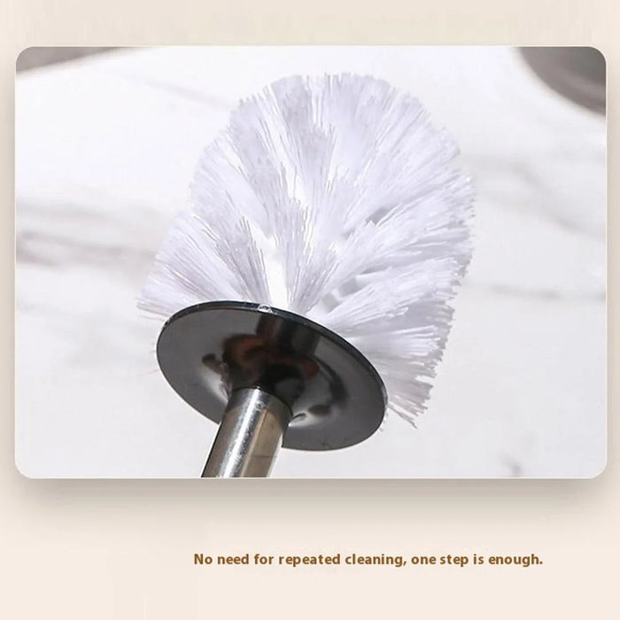 Nordic Ceramic Base No Dead Angle Toilet Brush Long Handle Bathroom Cleaner - Square / White - 7