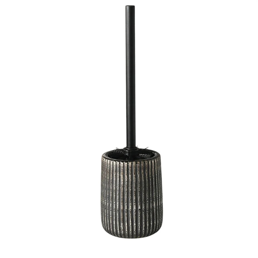 Long Handle Toilet Brush with Ceramic Draining Base Bathroom Cleaning Tool - Dark Color - 1