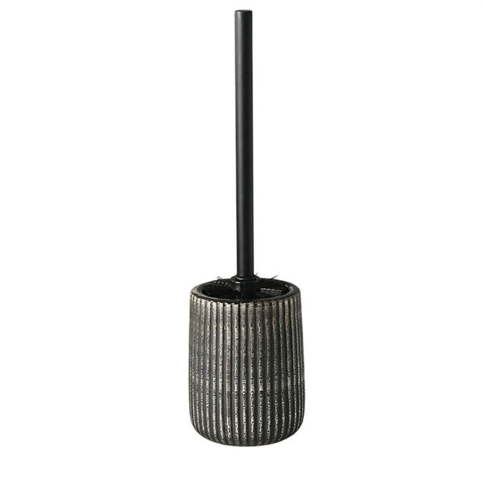 Long Handle Toilet Brush with Ceramic Draining Base Bathroom Cleaning Tool - Dark Color - 1