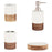 Vintage Ceramic Bathroom Accessories Set Lotion Dispenser Soap Dish Toothbrush Holder Rinsing Cup - 1