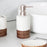 Vintage Ceramic Bathroom Accessories Set Lotion Dispenser Soap Dish Toothbrush Holder Rinsing Cup - 2