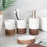 Vintage Ceramic Bathroom Accessories Set Lotion Dispenser Soap Dish Toothbrush Holder Rinsing Cup - 4